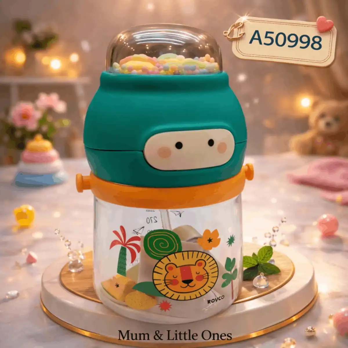 Cute Lion Baby Straw Cup